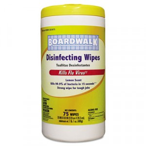 Disinfecting Wipes, 8x7, Lemon Scent, 75/Canister