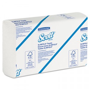SCOTT SLIMFOLD Towels, 7 1/2x11 3/5, White, 110 Towels/Pack