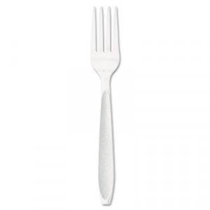Impress Heavyweight Full-Length Polystyrene Cutlery, Fork, White