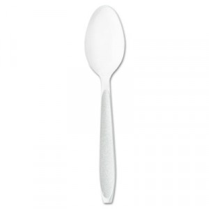 Impress Heavyweight Full-Length Polystyrene Cutlery, Teaspoon, White