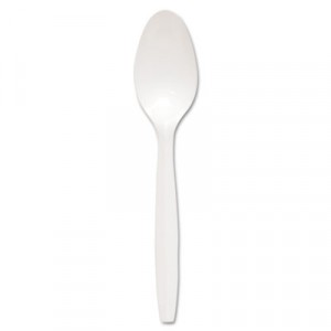 Mediumweight Polypropylene Teaspoons, White, Regal Design