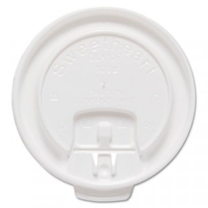 Liftback & Lock Tab Cup Lids for Foam Cups, Fits 10 oz Trophy Cups, White