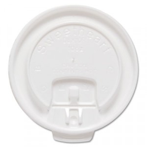 Liftback & Lock Tab Cup Lids for Foam Cups, Fits 10 oz Trophy Cups, White