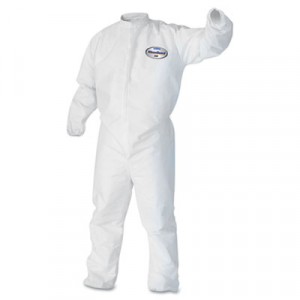 KLEENGUARD A30 Elastic-Back & Cuff Coveralls, White, Large