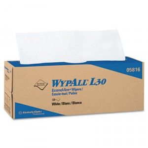WYPALL L30 Wipers, 16 2/5x9 4/5, White, Pop-Up Box