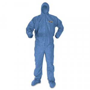 KLEENGUARD A60 Elastic-Cuff & Back Hood & Boot Coveralls, Blue, 2X-Large