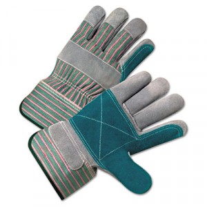2000 Series Leather Palm Gloves, Gray/Green/Red