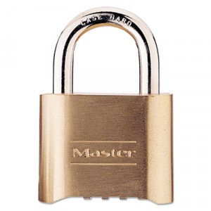 Resettable Combination Padlock, Brass, 2 in, Brass Color