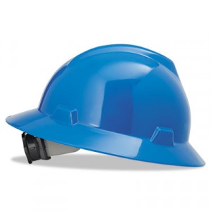 V-Gard Hard Hats w/Fas-Trac Ratchet Suspension, Standard Size 6 1/2 - 8, Blue