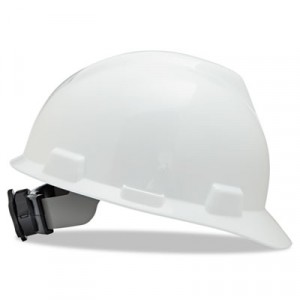 V-Gard Hard Hats w/Fas-Trac Ratchet Suspension, Standard Size 6 1/2 - 8, White