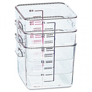 SpaceSaver Square Containers, 8qt, 8 4/5w x 8 3/4d x 8 3/4h, Clear