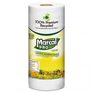 100% Premium Recycled Perforated Towels, 2-Ply, 11x9, White, 70/Roll