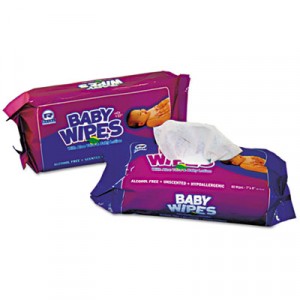 Baby Wipes Refill Pack, Unscented, White, 80/Pack