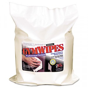 Antibacterial Gym Wipes, 6x8, White