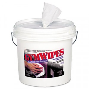 Antibacterial Gym Wipes, 6x8, White