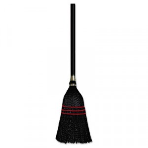 Broom Lobby Plastic 39 1/2" Handle Black 12/CS