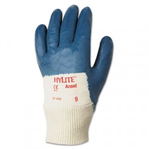 Hylite Medium-Duty Multipurpose Gloves, Size 10 (X-Large), Cotton/Nitrile, Blue/White