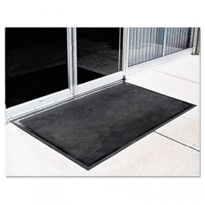 Crown-Tred Indoor/Outdoor Scraper Mat, Rubber, 34-1/2x58, Black