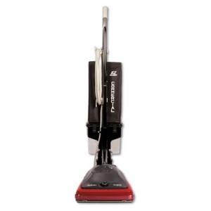 Commercial Lightweight Bagless Upright Vacuum, 14 lbs, Gray/Red
