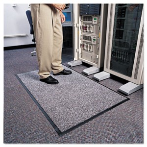 Cordless Stat-Zap Carpet Top Mat, Polypropylene, 36x60, Pewter