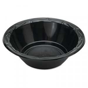 Silhouette Plastic Dinnerware, Bowl, 12 oz, Black, 125/Pack