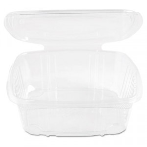 Clear Hinged Deli Container, Plastic, 48 oz, 8x8-1/2x2-1/2, 100/Bag