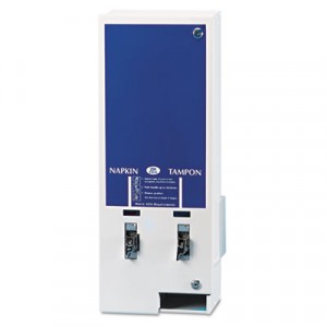 Electronic Vendor Dual Sanitary Napkin/Tampon Dispenser, Coin Operated, Metal