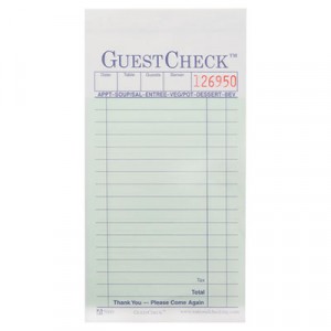 Two-Part Carbonless GuestCheck Pad, 3 2/5x6 3/4