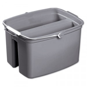 17-Quart Double Utility Pail, Plastic, 14 5/8x13 7/8x10 1/8, Gray