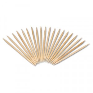 Round Wood Toothpicks, 2 3/4", Natural, 19200/Case