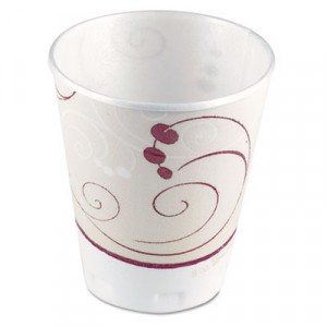 Trophy Insulated Thin-Wall Foam Cups, 8 oz., Hot/Cold, Symphony Design, 100/Bag