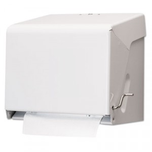 Crank Roll Towel Dispenser, White, Steel, 10 1/2x11x8 1/2
