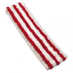 Microfiber Mop Head, 16x5, Medium-Duty 7mm Pile, Red/White