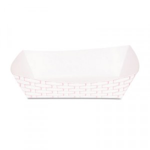 Paper Food Baskets, 5lb Capacity, Red/White