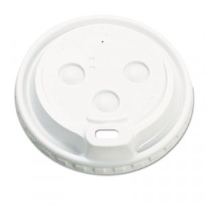 Hot Cup Dome Lids, 10-20oz, White