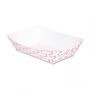 Paper Food Baskets, 4oz Capacity, Red/White