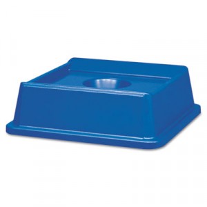 Untouchable Bottle & Can Recycling Top, Square, 20 1/8x20 1/8x6 1/4, Blue