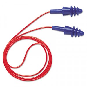 DPAS-30R AirSoft Multiple-Use Earplugs, Corded, 27NRR, Red Polycord, Blue