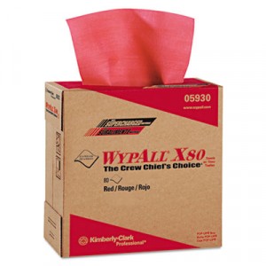 WYPALL X80 Wipers, POP-UP Box, 9 1/10x16 4/5, Red