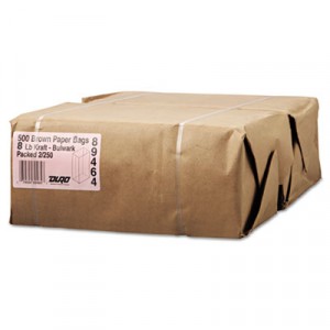 8# Paper Bag, 57-Pound Base, Brown Kraft, 6-1/8x4.17x12-7/16, 500-Bundle