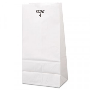 Bag Paper 5x3.33x9.75 #4 White 500/CS