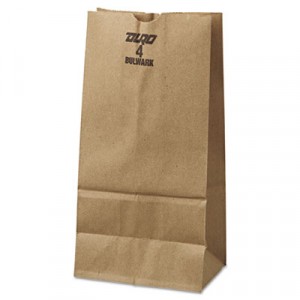 4# Paper Bag, 50-Pound Base Weight, Brown Kraft, 5x3.33x9-3/4, 500-Bundle