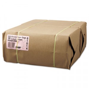 12# Paper Bag, 57-lb Base, Brown Kraft, 7-1/16x4-1/2x13-3/4, 500-Bundle