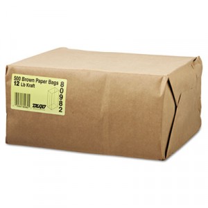 Bag Paper 7.0625x4.5x13.75 #12 Kraft 500/CS