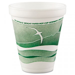 Horizon Foam Cup, Hot/Cold, 12 oz., Green/White, 25/Bag