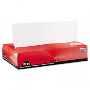 QF10 Interfolded Dry Wax Paper, 10x10 1/4, White, 500/Box