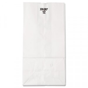 12# Paper Bag, 40-Pound Base Weight, White, 7-1/16x4-1/2x13-3/4, 500-Bundle