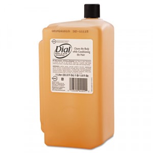 Body & Hair Shampoo, Peach Scent, Clear Amber, 1 Liter Cartridge