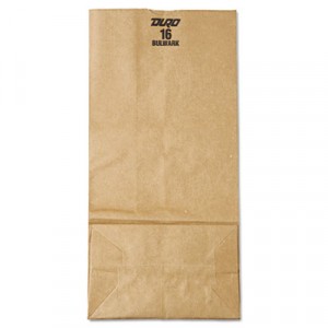 16# Paper Bag, 57-lb Base Weight, Brown Kraft, 7-3/4x4-13/16x16