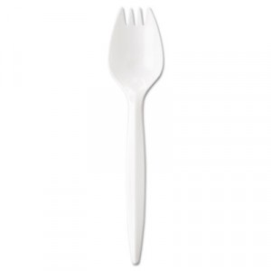 Wrapped Cutlery, 6 1/4", Spork, White